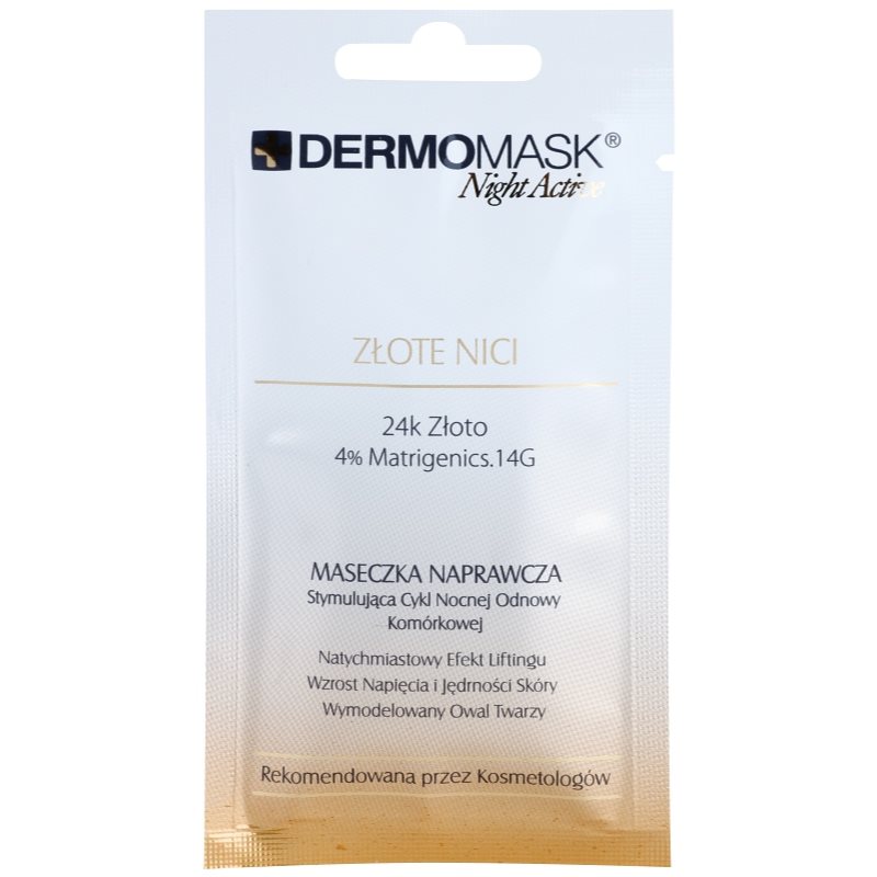 L’biotica DermoMask Night Active stangrinamoji ir standinamoji kaukė su 24 karatų auksu 12 ml