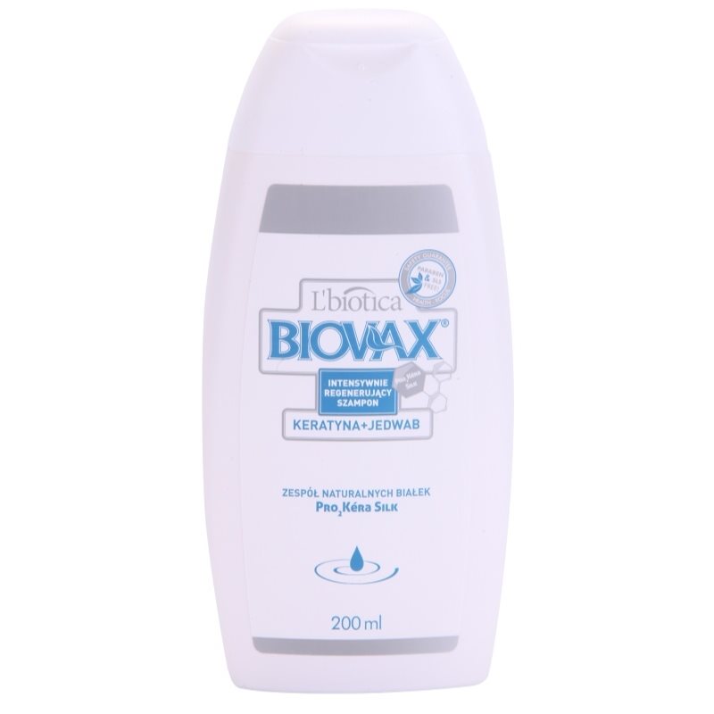 L’biotica Biovax Keratin & Silk energizuojamasis šampūnas su keratino kompleksu 200 ml