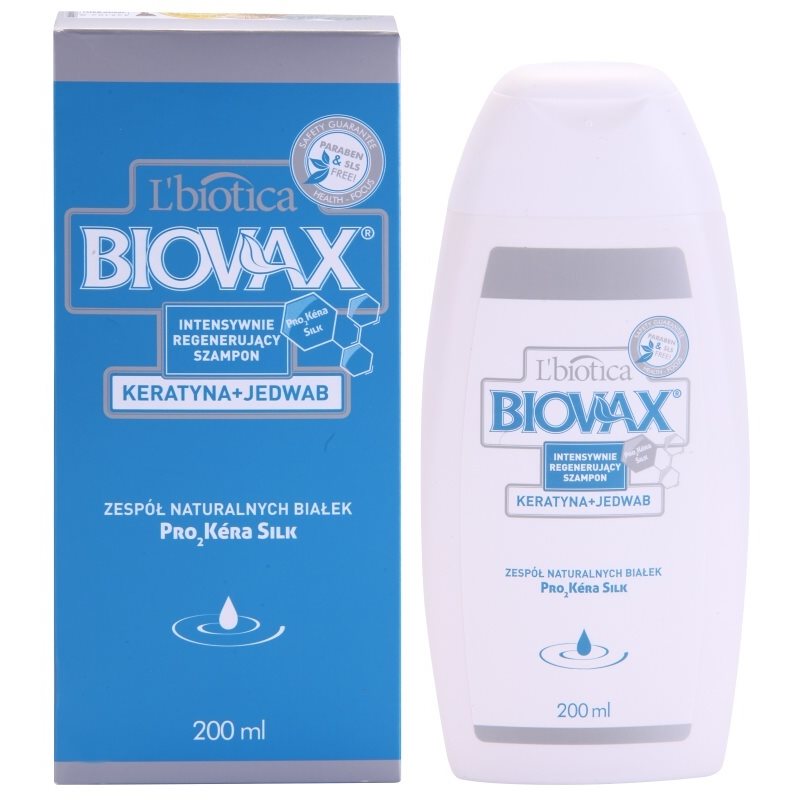 L’biotica Biovax Keratin & Silk зміцнюючий шампунь з кератиновим комплексом 200 мл