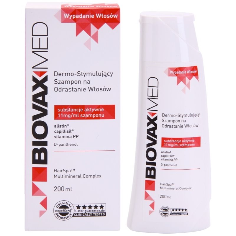 L’biotica Biovax Med стимулюючий шампунь для росту та зміцнення волосся від корінців до самих кінчиків 200 мл