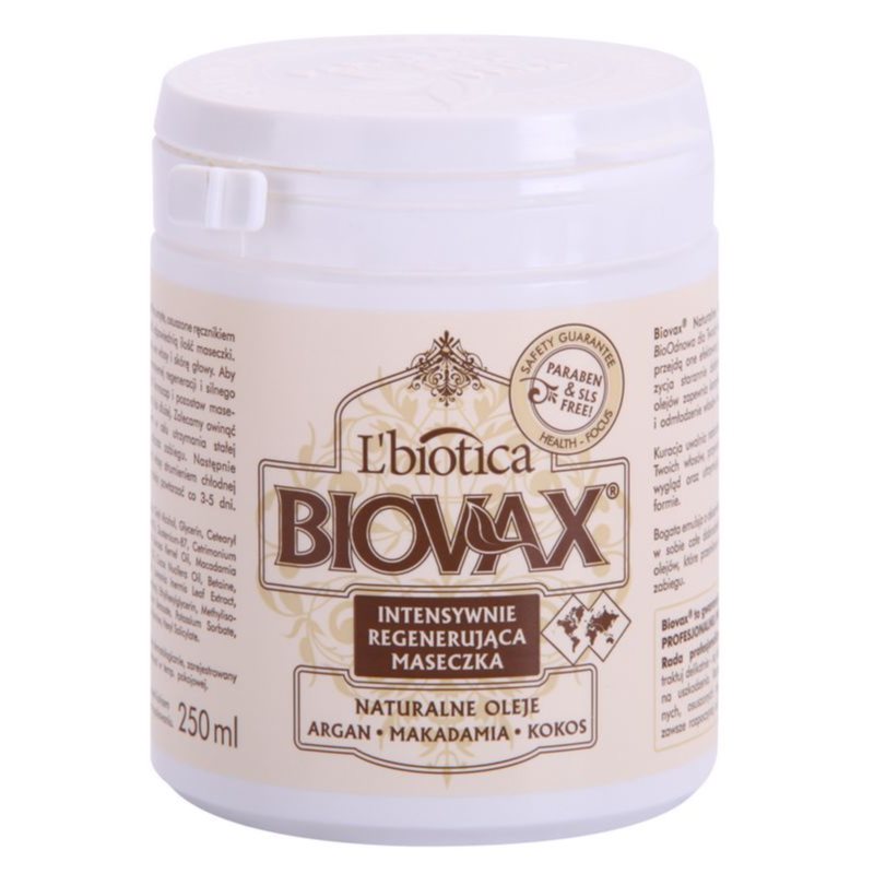 L’biotica Biovax Natural Oil поживна маска для досконалого вигляду волосся 250 мл