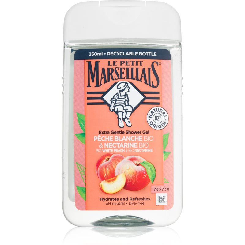 Le Petit Marseillais White Peach & Nectarine Bio šilkinės konsistencijos dušo želė 250 ml