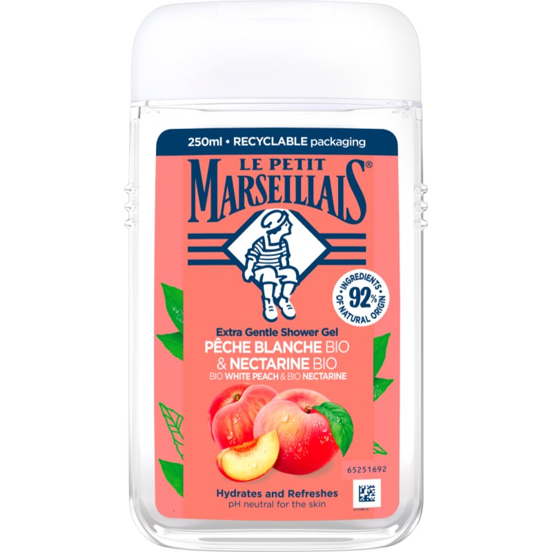 Le Petit Marseillais White Peach Bio & Nectarine Bio jemný sprchový gel 250 ml