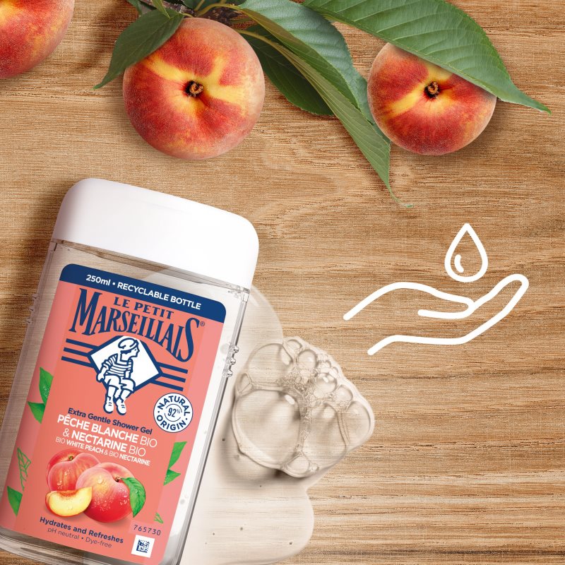 Le Petit Marseillais White Peach & Nectarine Bio ніжний гель для душу 250 мл