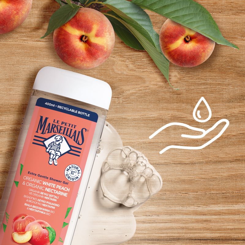 Le Petit Marseillais White Peach & Nectarine Bio ніжний гель для душу 400 мл