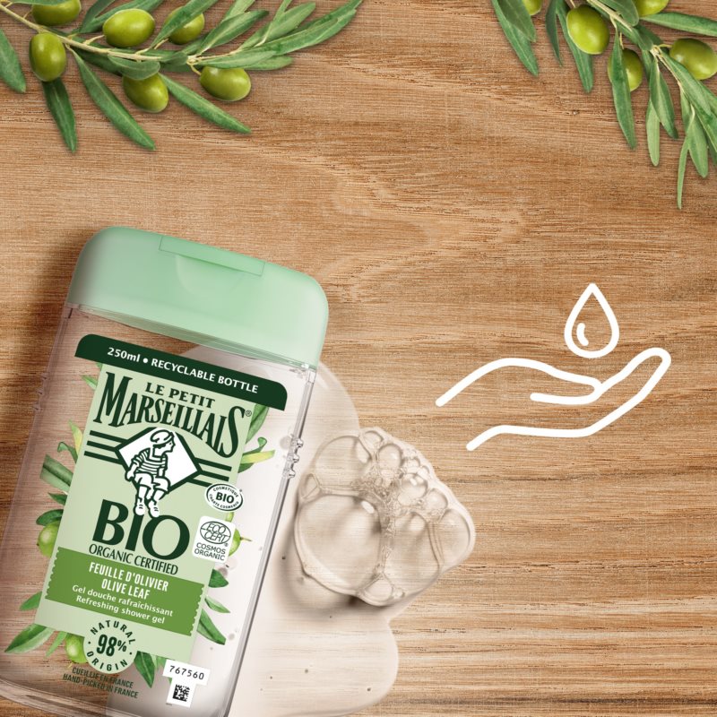 Le Petit Marseillais Olive Leaf Bio Organic Refreshing Shower Gel 250 Ml