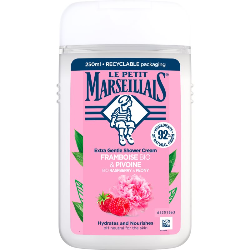 Le Petit Marseillais Raspberry BIO & Peony krémový sprchový gél 250 ml