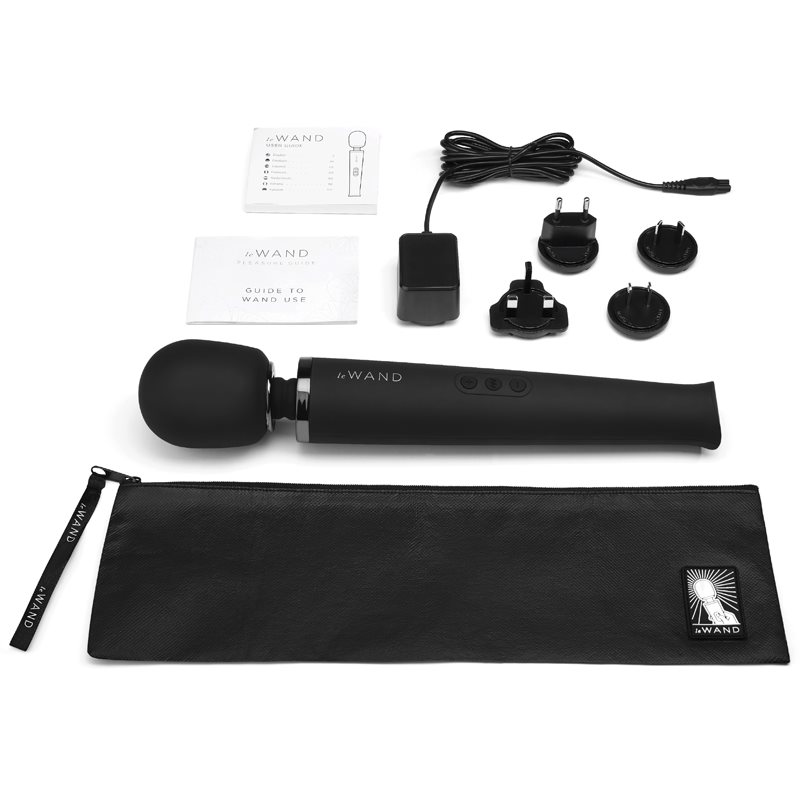 Le Wand Rechargeable Massager Vibrating Baguette De Massage Et Vibromasseur Black 36 Cm
