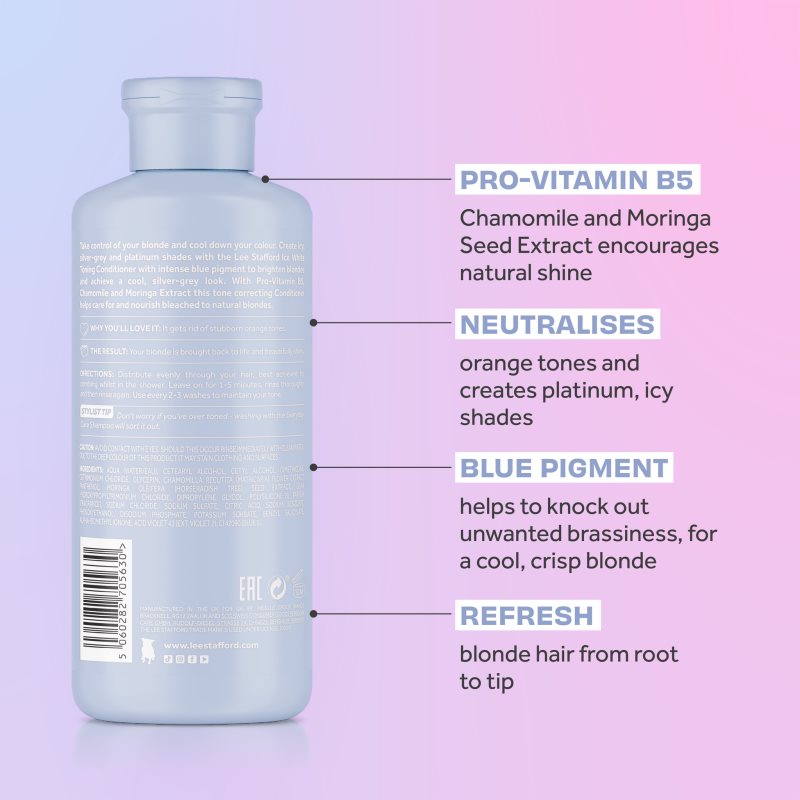 Lee Stafford Bleach Blondes Ice White Conditioner For Cool Blondes 250 Ml