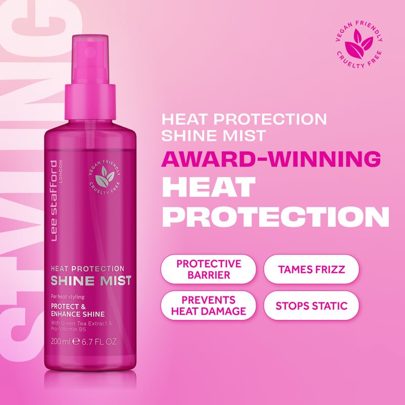 Lee Stafford Styling Heat Protection Shine Mist heat protection hair spray 200 ml