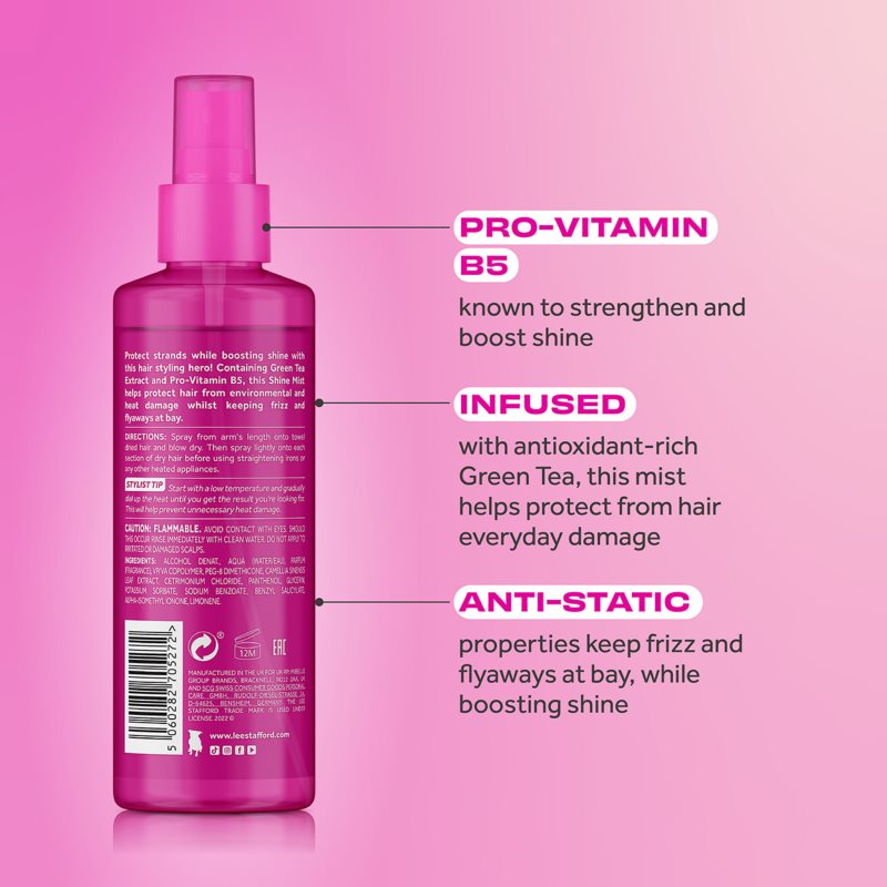 Lee Stafford Styling Heat Protection Shine Mist heat protection hair spray 200 ml
