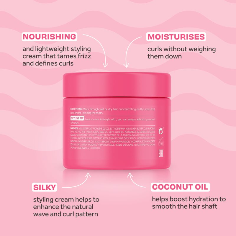 Lee Stafford For The Love Of Curls Custard Cream Crème Coiffante Définition Des Boucles 125 Ml