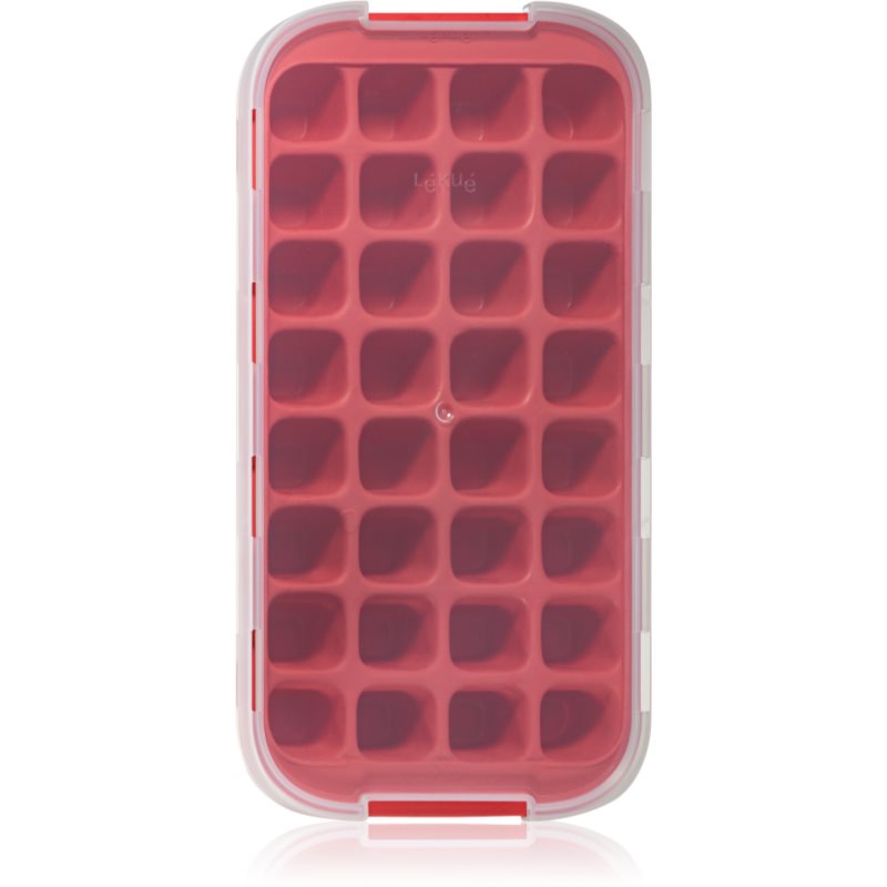 Lékué Industrial Ice Cube Tray With Lid Silicone Mould For Ice Colour Red 1 Pc