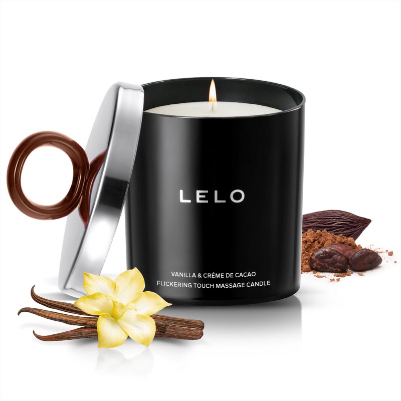 Lelo Flickering Touch Massage Candle masážní svíčka Vanilla & Creme de Cacao 150 g (obrázek 3)
