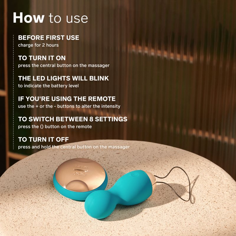 Lelo Hula Beads venušiny kuličky vibrační Deep Rose 10 cm (obrázek 5)