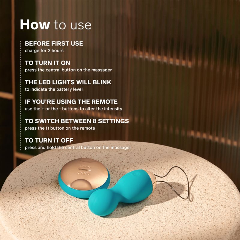 Lelo Hula Beads venušiny kuličky vibrační Ocean Blue 10 cm (obrázek 6)