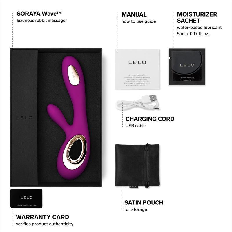 Lelo Soraya Wave vibrátor se stimulátorem klitorisu Deep Rose 21,5 cm (obrázek 4)