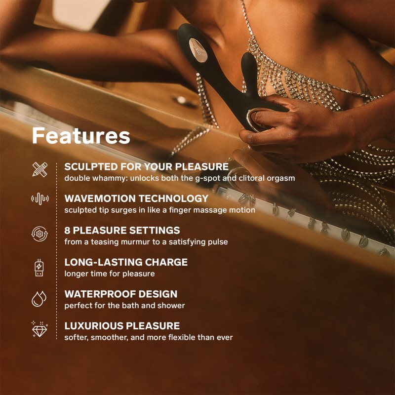 Lelo Soraya Wave vibrátor se stimulátorem klitorisu Deep Rose 21,5 cm (obrázek 5)