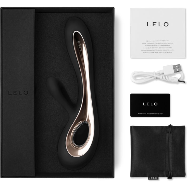 Lelo Soraya 2 Vibromasseur Muni D’un Stimulateur Clitoridien Black 22 Cm
