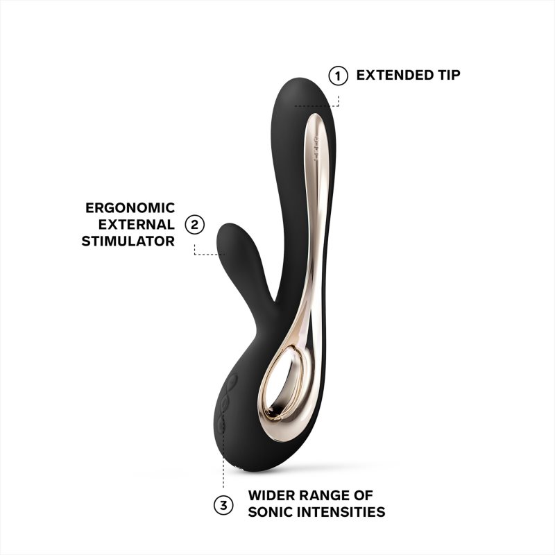 Lelo Soraya 2 vibrátor se stimulátorem klitorisu Black 22 cm (obrázek 3)