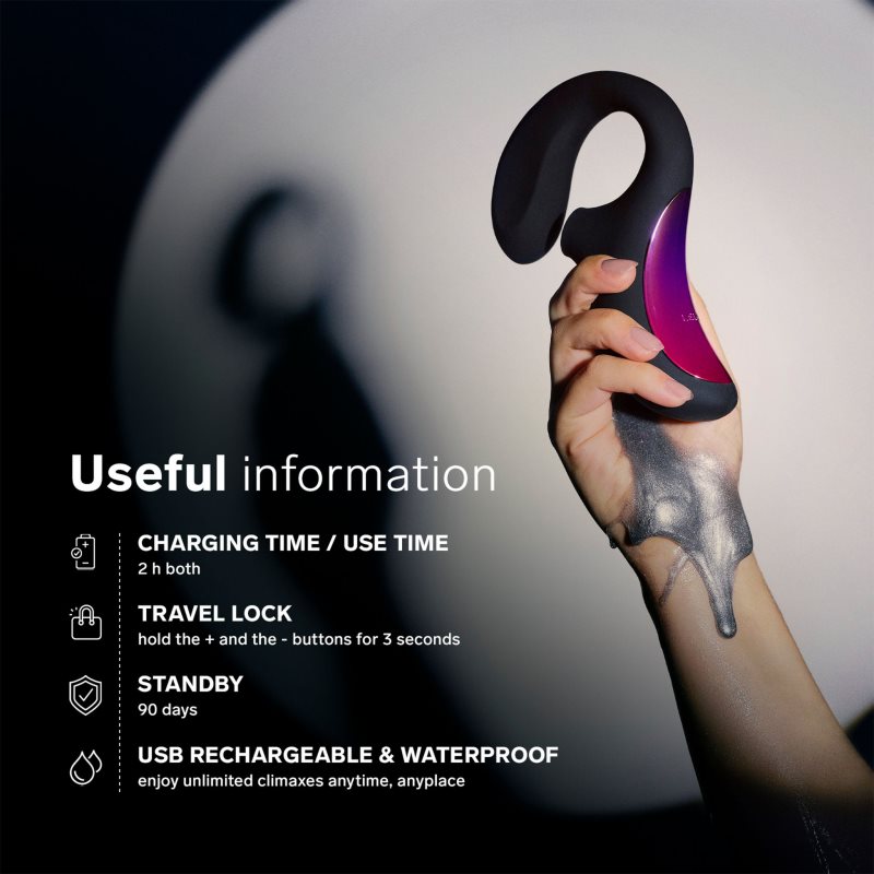 Lelo Enigma vibrátor se stimulátorem klitorisu Black 17 cm (obrázek 6)