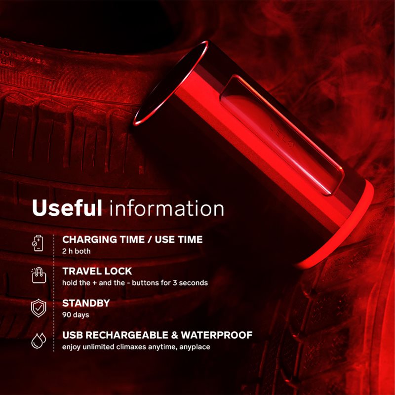Lelo F1s V2X masturbátor vibrační Red 14.3 cm (obrázek 6)
