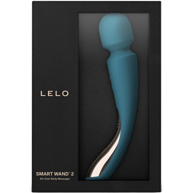 Lelo Smart Wand 2 Medium масажні насадки та вібратор Ocean Blue 22 см