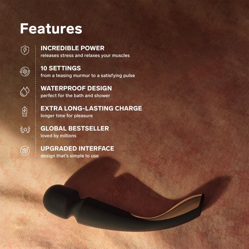 Lelo Smart Wand 2 Medium masážní hlavice a vibrátor Ocean Blue 22 cm (obrázek 3)
