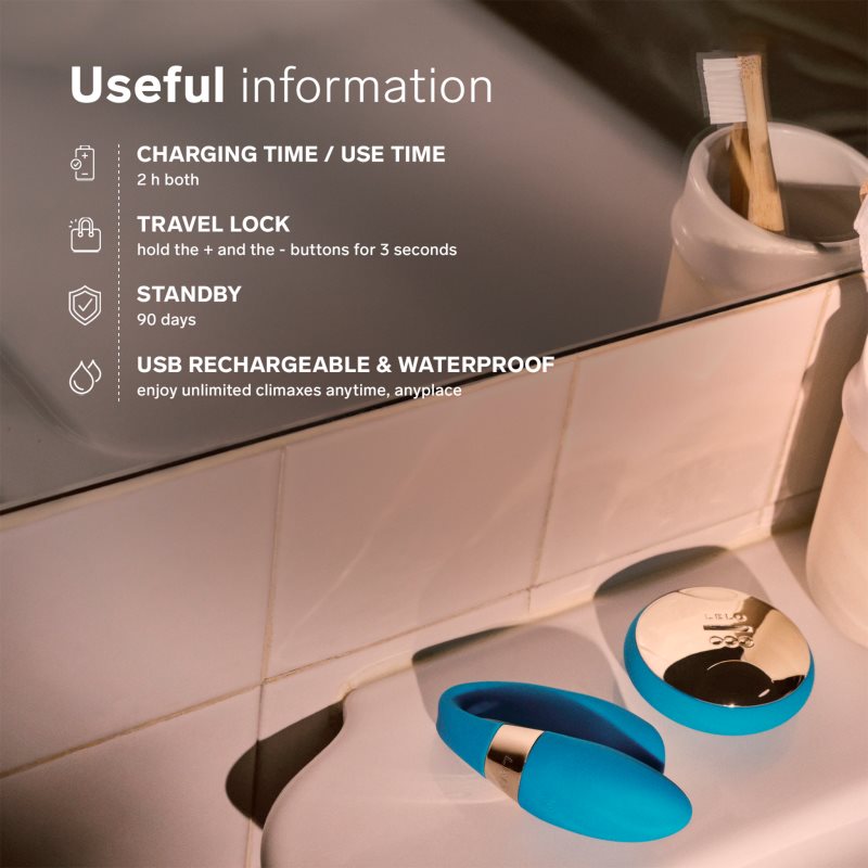 Lelo Tiani Duo párový vibrátor Ocean Blue 8,7 cm (obrázek 5)