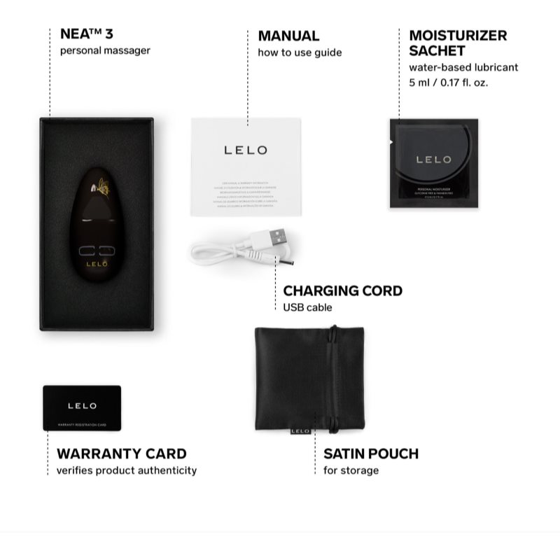 Lelo Nea 3 stimulátor Pitch Black 7,4 cm (obrázek 6)