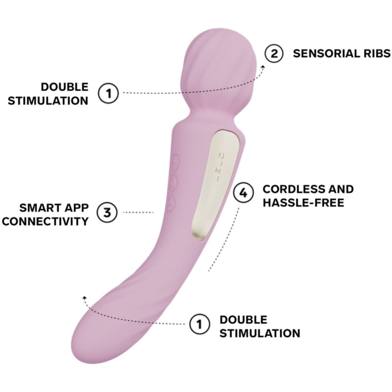 Lelo Switch 2v1 masážní hlavice a vibrátor Pink 21.3 cm (obrázek 3)