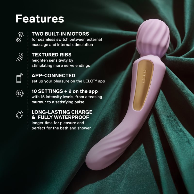Lelo Switch 2v1 masážní hlavice a vibrátor Pink 21.3 cm (obrázek 5)