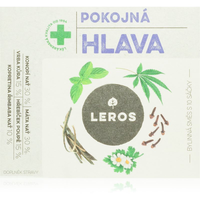 Leros Pokojná hlava bylinný čaj pro psychickou pohodu 10x1,5 g