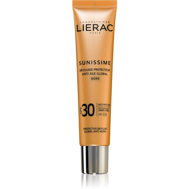 Lierac Sunissime Global Anti-Ageing Care захисний тонуючий флюїд для обличчя SPF 30 відтінок Golden 40 мл