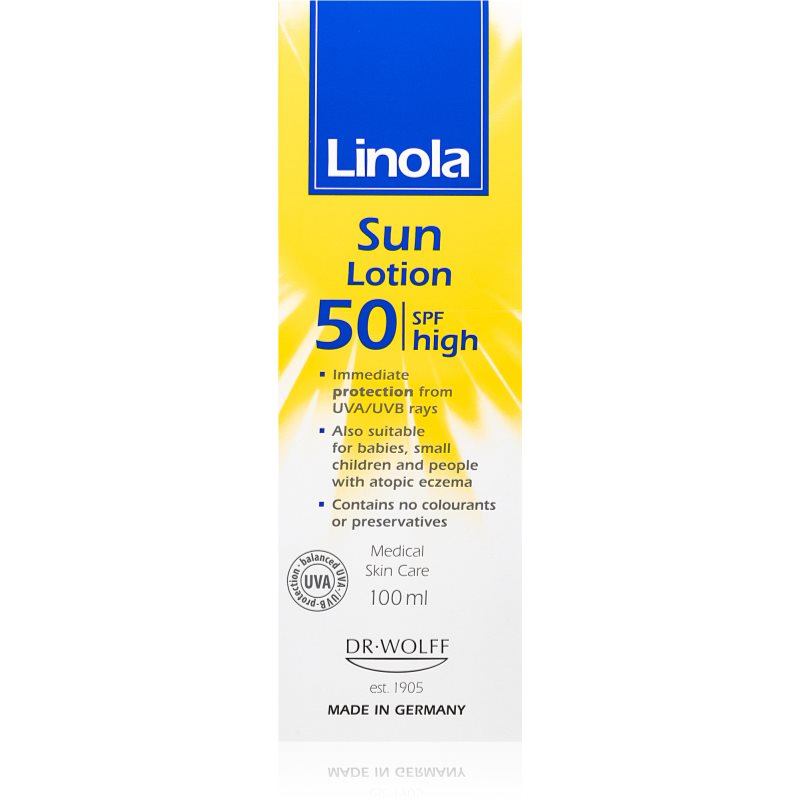 Linola Sun Lotion SPF50 Sunscreen Cream For Dry And Atopic Skin 100 Ml