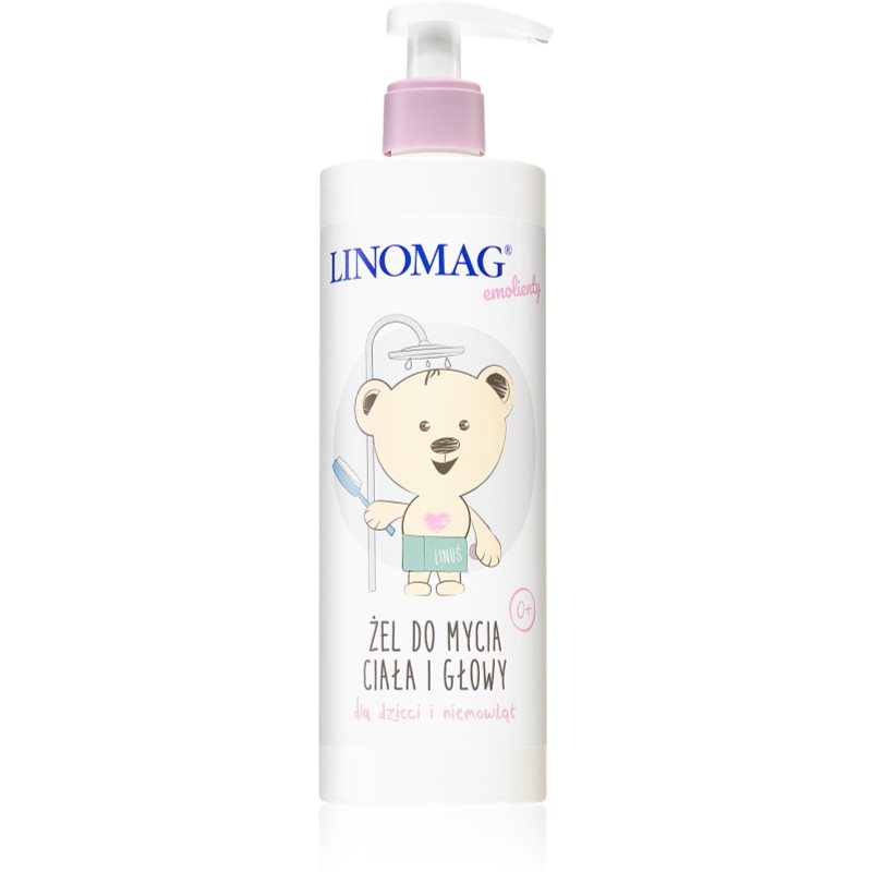 Linomag Emolienty Shampoo & Shower Gel гель для душу та шампунь 2 в 1 для дітей від народження 400 мл