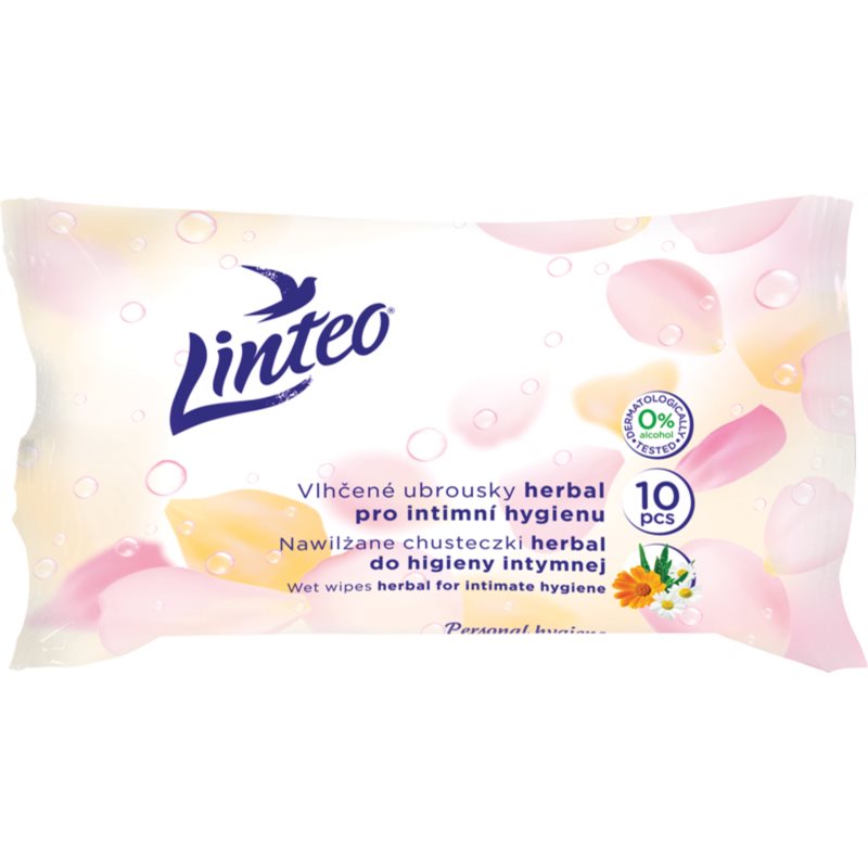 Linteo Personal hygiene drėgnosios servetėlės intymiai higienai mini herbal 10 vnt.