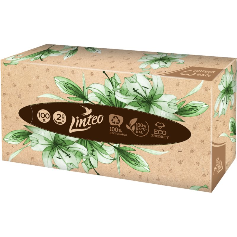 Linteo Paper Tissues Two-ply Paper, 100 Pcs Per Box серветки паперові 100 кс