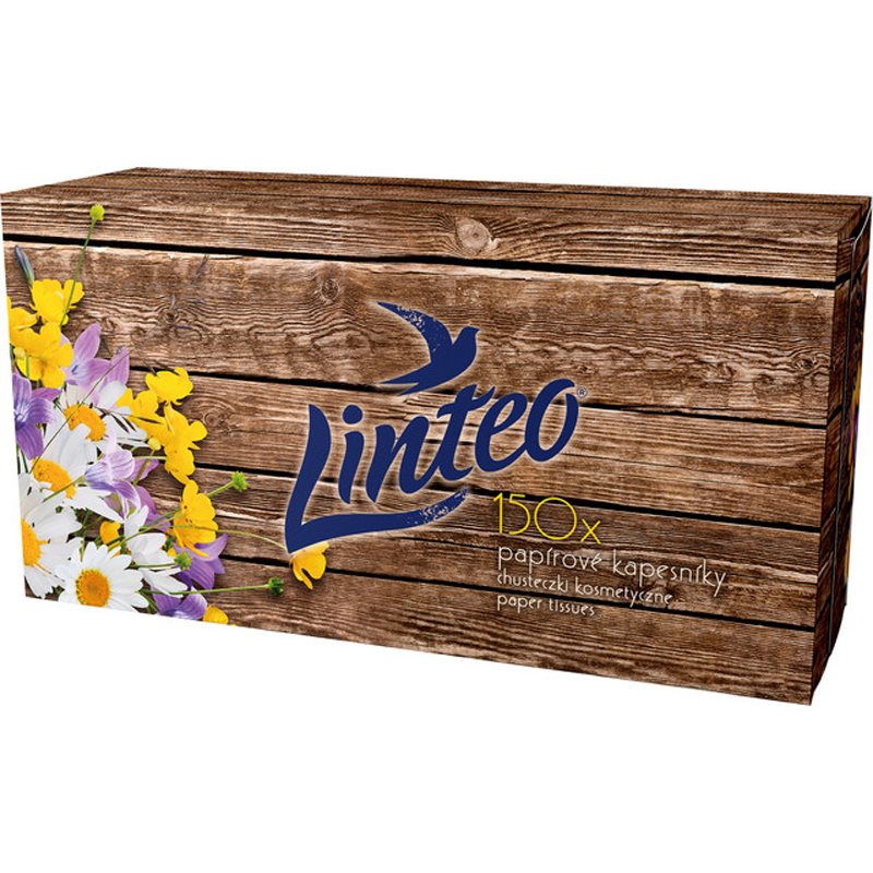 Linteo Paper Tissues Two-ply Paper, 150 Pcs Per Box серветки паперові 150 кс