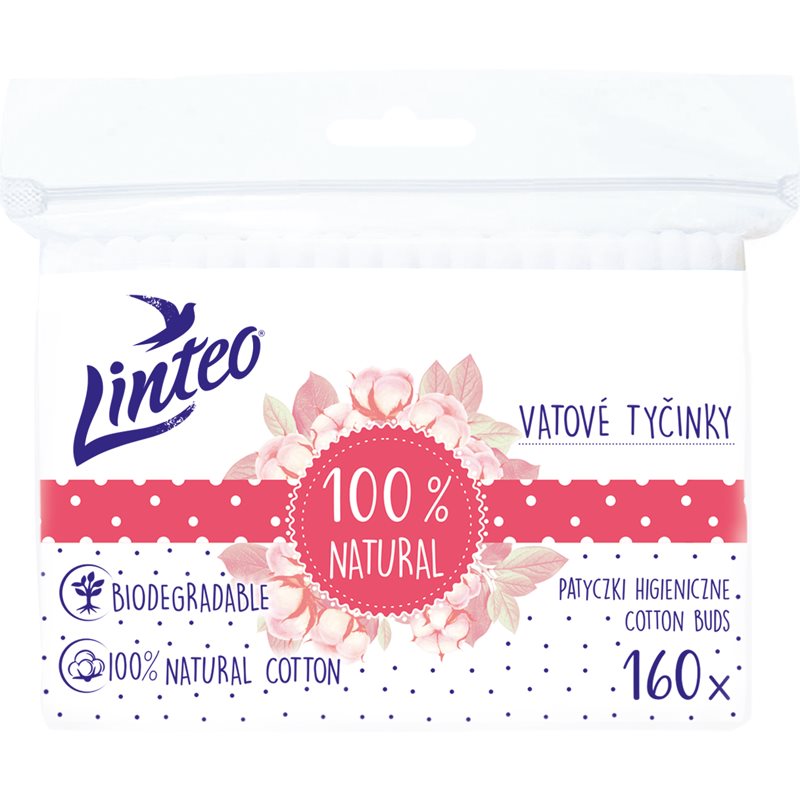 Linteo Natural Cotton Buds Cotton Buds In A Sachet 160 Pc