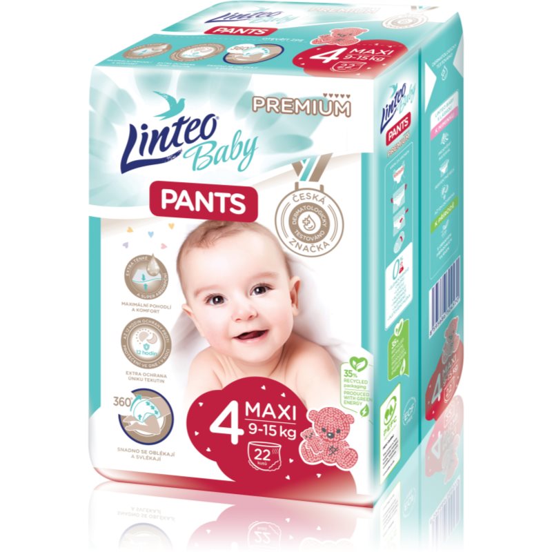 E-shop Linteo Baby Pants jednorázové plenkové kalhotky Maxi Premium 9-15 kg 22 ks
