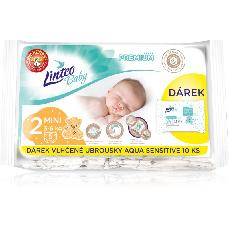 Linteo Baby Premium Mini одноразові підгузки 3-6kg 5 кс