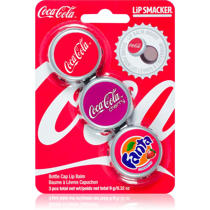 Lip Smacker Coca Cola Läppbalsam 3 st doft Original, Cherry & Fanta 9 g female