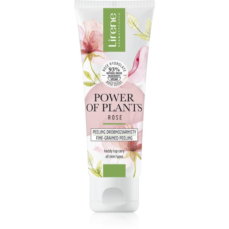 Lirene Power of Plants Rose čisticí peeling s hydratačním účinkem 75 ml