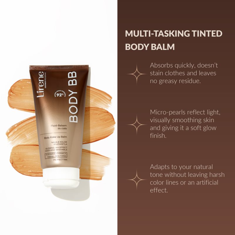 Lirene Perfect Tan tělový balzám pro okamžitý bronzový efekt 175 ml (obrázek 5)