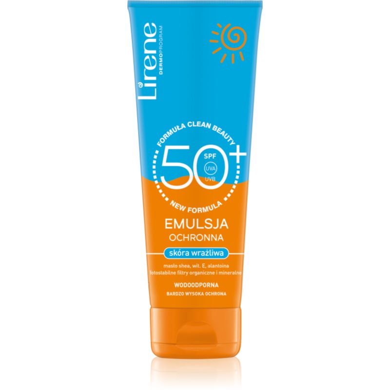 Lirene Sun заспокійлива захисна емульсія для чутливої шкіри SPF 50+ 120 мл