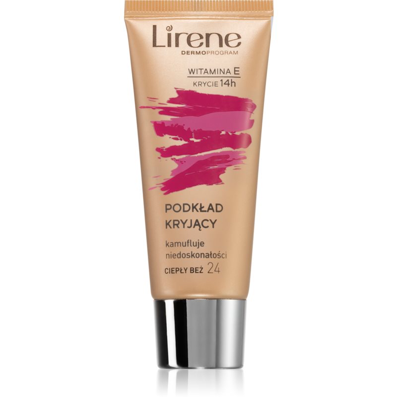 Lirene Vitamin E krycí fluidný make-up odtieň 24 Beige 30 ml