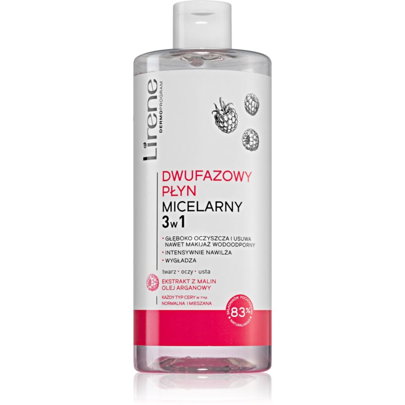 Lirene Cleansing Care Raspberry dvifazis micelinis vanduo „trys viename“ 400 ml