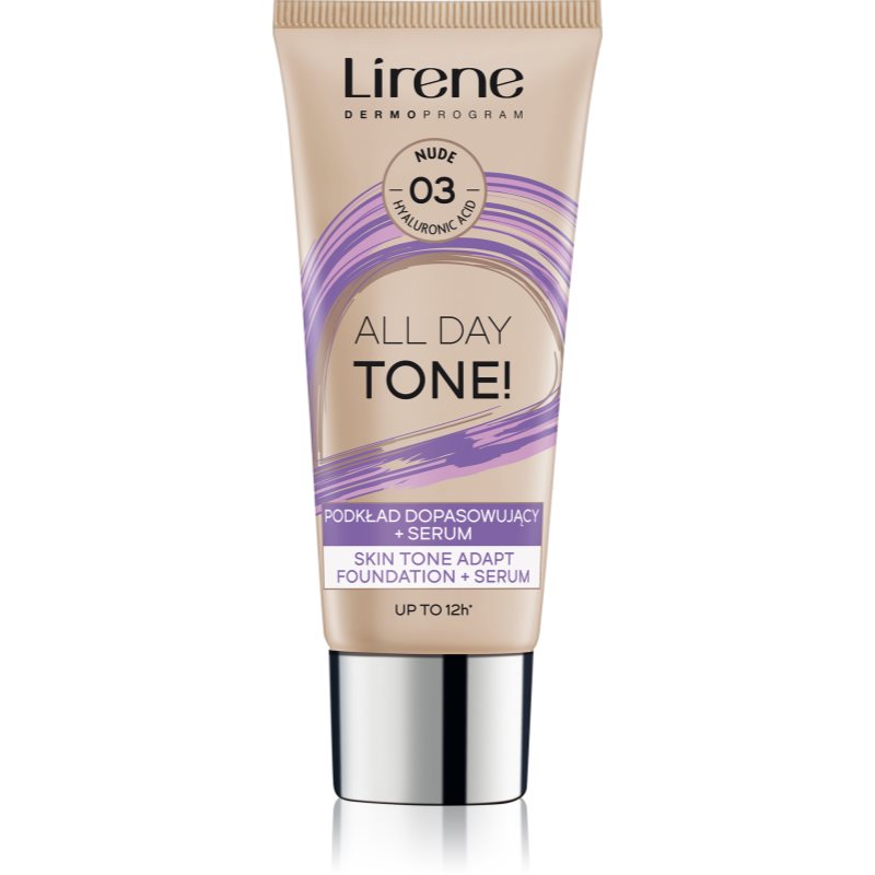 Lirene ALL DAY TONE! hydratačný make-up pre žiarivý vzhľad pleti odtieň 03 Nude 30 ml