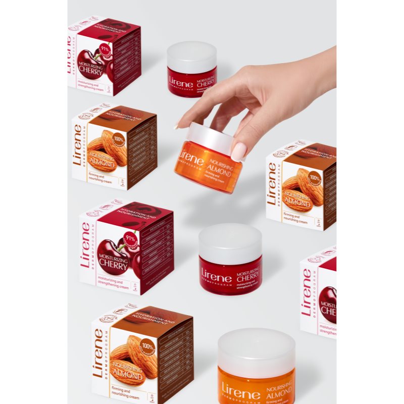 Lirene Hydration & Nourishment Nourishing Almond hydratačný a vyživujúci krém zvyšujúci elasticitu pleti 50 ml